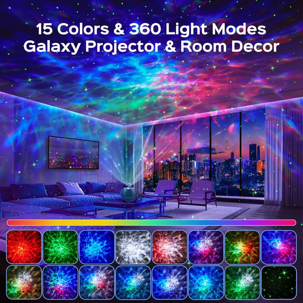 360 Game Lights Galaxy Projector Gaming Accessories Gaming Room Decor Green Star Bluetooth Speaker+15 White Noise Man Cave Accessories Cool Gifts for Men Birthday Gift Cool Stuff for Teen Boy
