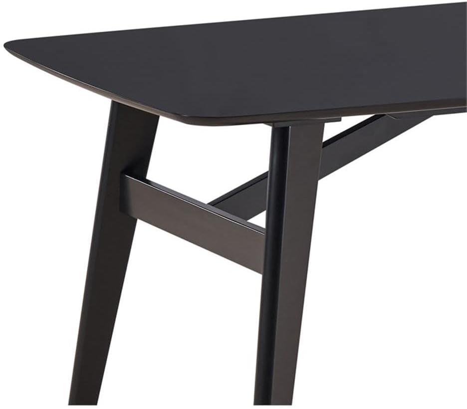 Eliora Solid Wood Frame Rectangular Dining Table in Black