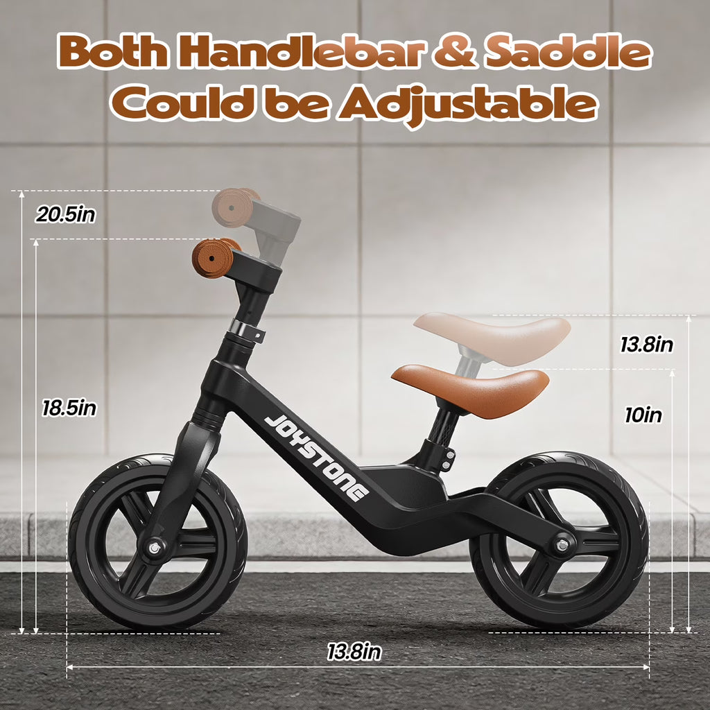 Toddler Balance Bike Toys for 1-3 Years Old Boys Girls, Kids Training Balance Bike with Adjustable Handlebar and Seat, No Pedals Bike Gift for Kids, Black