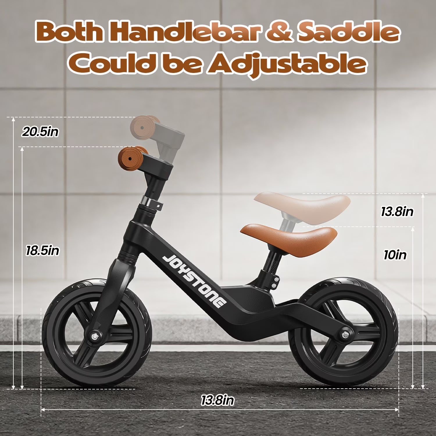 Toddler Balance Bike Toys for 1-3 Years Old Boys Girls, Kids Training Balance Bike with Adjustable Handlebar and Seat, No Pedals Bike Gift for Kids, Black