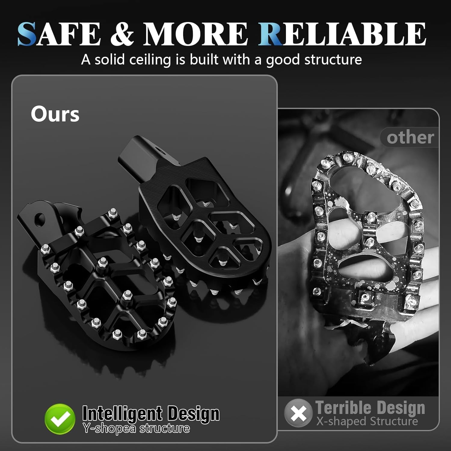Electric Dirt Bike Wider Foot Pegs Footpegs CNC for Surron Sur Ron LBX Eride Pro SS 2.0 3.0 E-Ride Pro SR/S 79Bike Falcon GT Ventus One Black
