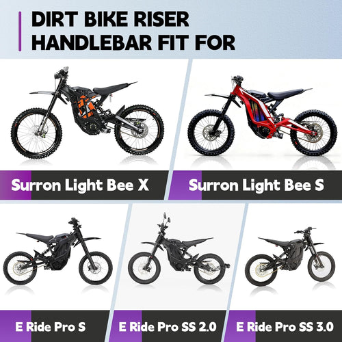 31.8Mm Riser Handlebar with Decal for Surron Light Bee X Lbx/Talaria X3 XXX Sting MX3 R MX4/E Ride Pro SR S Ss/Rawrr Mantis,7075 Aluminum Heighten Handle Bar for Electric Dirt Bike