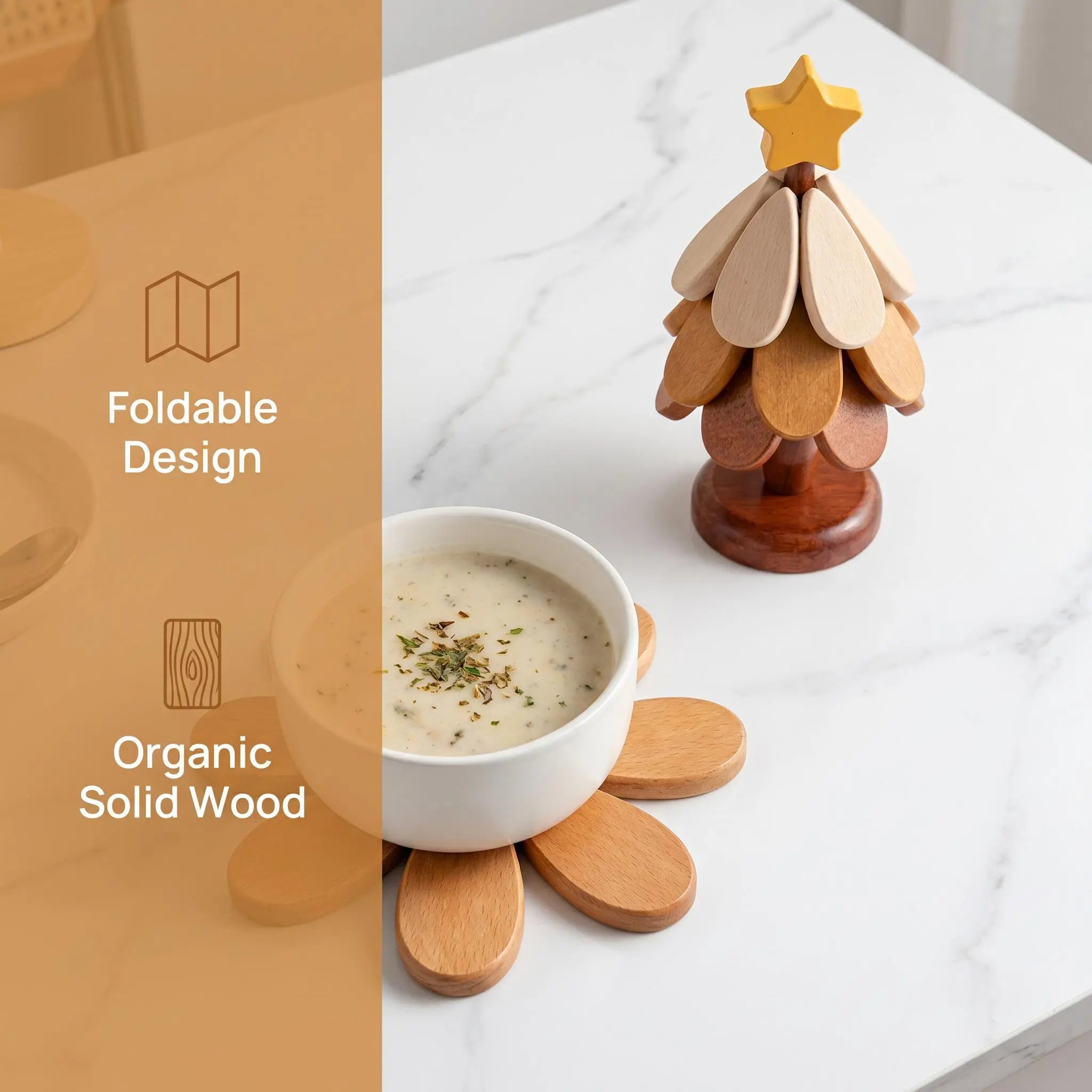 [Dealsforyoudays] Wooden One Tree Coaster Solid Wood Home Desktop Decoration Dishes and Dishes Insulation Mat Water Cup Drink Placemat Festival Display Festival Gift Christmas Gift Sturdy Tableware