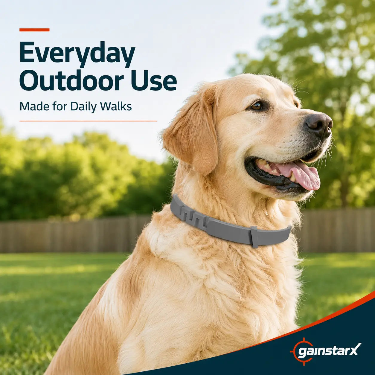 Gainstarx Adjustable Dog Collar with Fresh Scent Comfortable Lightweight Pet Collar for Large Dogs over 18 Lbs Everyday Wear for Walks and Outdoor Use