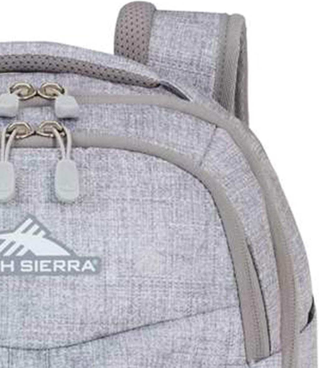 Swerve Pro Adjustable Travel or Work Laptop Bookbag Backpack with Laptop Hammock and Water Bottle Compartments, Silver Heather