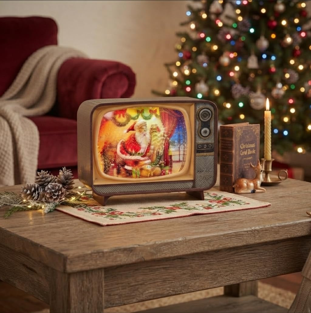 7" Led B/O TMR Santa Xmas Eve Tv WTR Globe USB