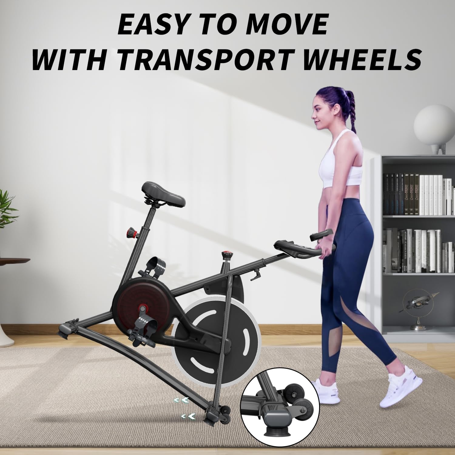 Stationary Bikes,Exercise Bikes,Adjustable Professional Exercise Bikes for Home, Efficient Workout Bike with Smartphone Mount & Digital Pulse Display