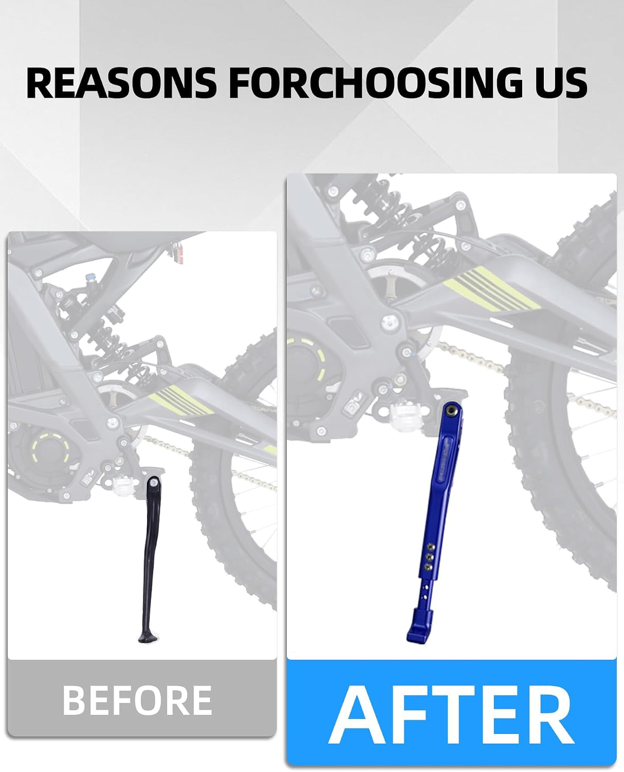 Kickstand for Edirt Bike,Cnc Foot Pegs Kick Stand for Electric Dirt Bike Surron Light Bee X and S/E Ride Pro S SS Sr/Talaria Sting/X160/X260-Blue