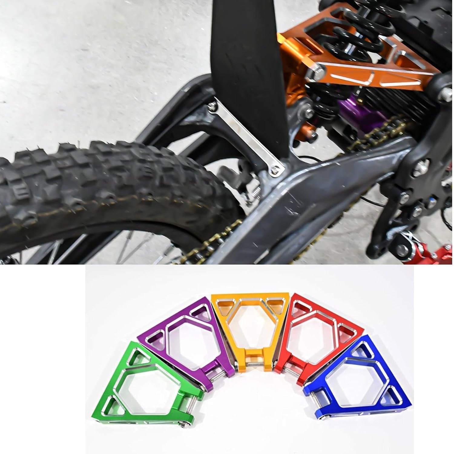 Rear Shock Absorbing Triangle Bracket for Surron Light Bee X S/Segway X160 X260, Rear Shock Suspension Triangle Linkage for Sur Ron Electric Dirt Bike Motorcycle Accessories (Green)