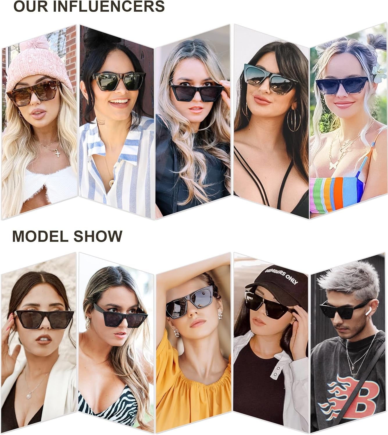 Trendy Square Cateye Polarized Sunglasses Womens Big Frame Shades SJ2115