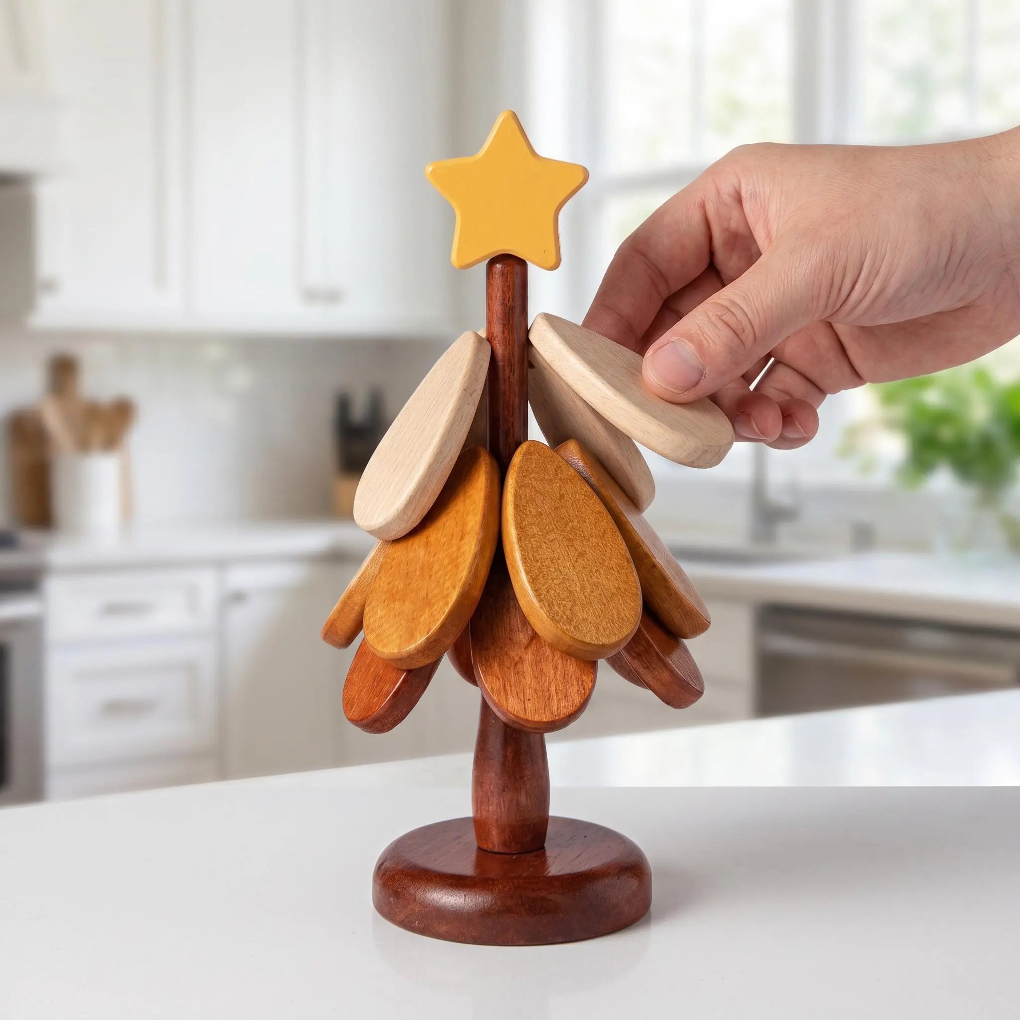 [Dealsforyoudays] Wooden One Tree Coaster Solid Wood Home Desktop Decoration Dishes and Dishes Insulation Mat Water Cup Drink Placemat Festival Display Festival Gift Christmas Gift Sturdy Tableware