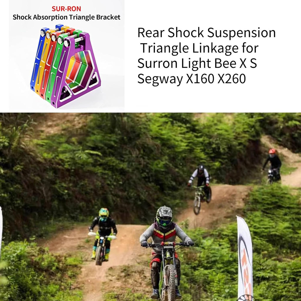 Rear Shock Absorbing Triangle Bracket for Surron Light Bee X S/Segway X160 X260, Rear Shock Suspension Triangle Linkage for Sur Ron Electric Dirt Bike Motorcycle Accessories (Green)