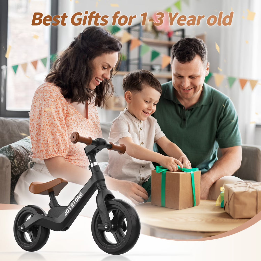 Toddler Balance Bike Toys for 1-3 Years Old Boys Girls, Kids Training Balance Bike with Adjustable Handlebar and Seat, No Pedals Bike Gift for Kids, Black