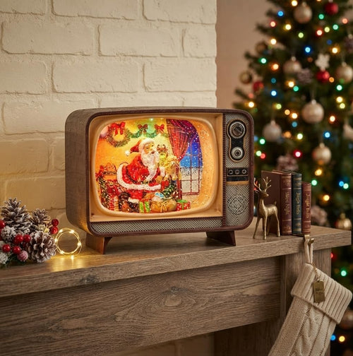 7" Led B/O TMR Santa Xmas Eve Tv WTR Globe USB