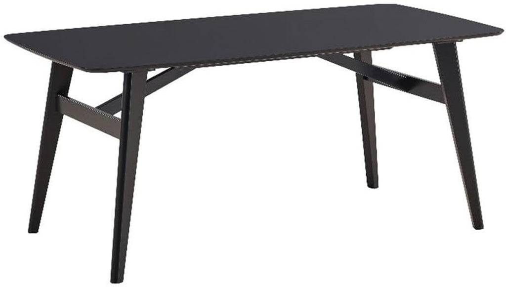 Eliora Solid Wood Frame Rectangular Dining Table in Black