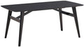 Eliora Solid Wood Frame Rectangular Dining Table in Black