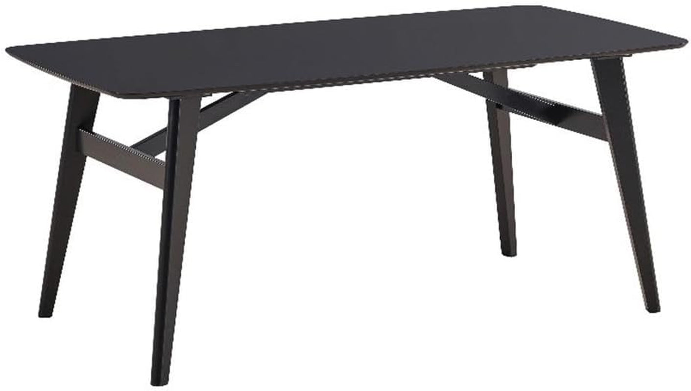 Eliora Solid Wood Frame Rectangular Dining Table in Black