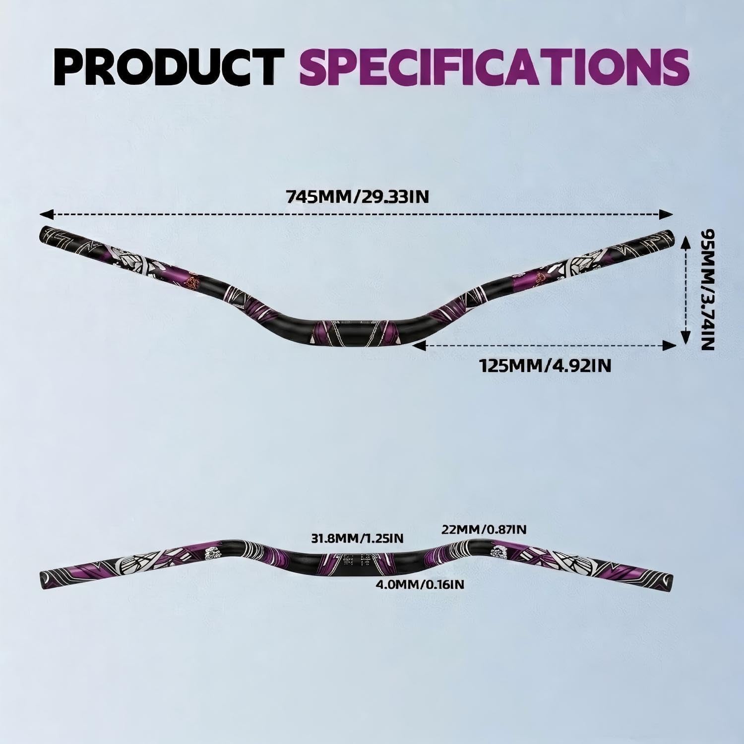 31.8Mm Riser Handlebar with Decal for Surron Light Bee X Lbx/Talaria X3 XXX Sting MX3 R MX4/E Ride Pro SR S Ss/Rawrr Mantis,7075 Aluminum Heighten Handle Bar for Electric Dirt Bike