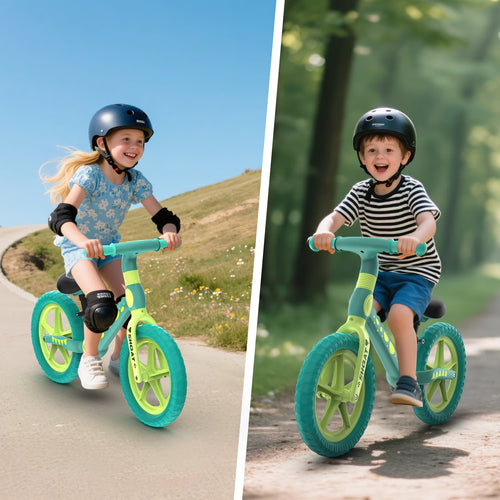 Balance Bike Toys for Toddlers 18+ Months, Dinosaur Balance Bike with Adjustable Handlebar and Seat, No Pedals Bike Gift for Kids, Green