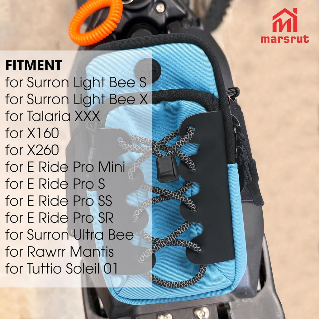 Phone Bag for Ebike, Pouch Fits for Surron Light Bee/Talaria/X160/X260/E Ride Pro/Surron Ultra Bee Edirt Bike, Motorcycle Front Battery Frame Cover Storage Bag for Electric Dirt Bikes (Blue)