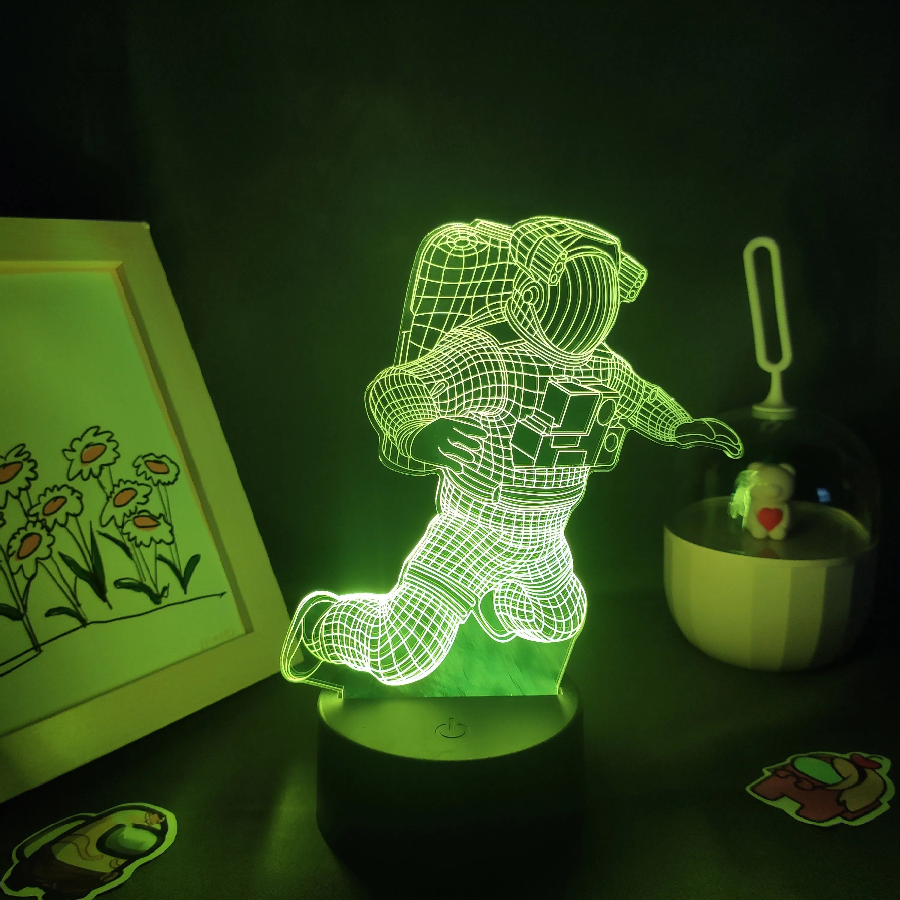 Spaceman Astronaut 3D Lamps LED RGB Creative Night Lights Cool Gift for Kids Friends Bedroom Bedside Coffee Table Decoration