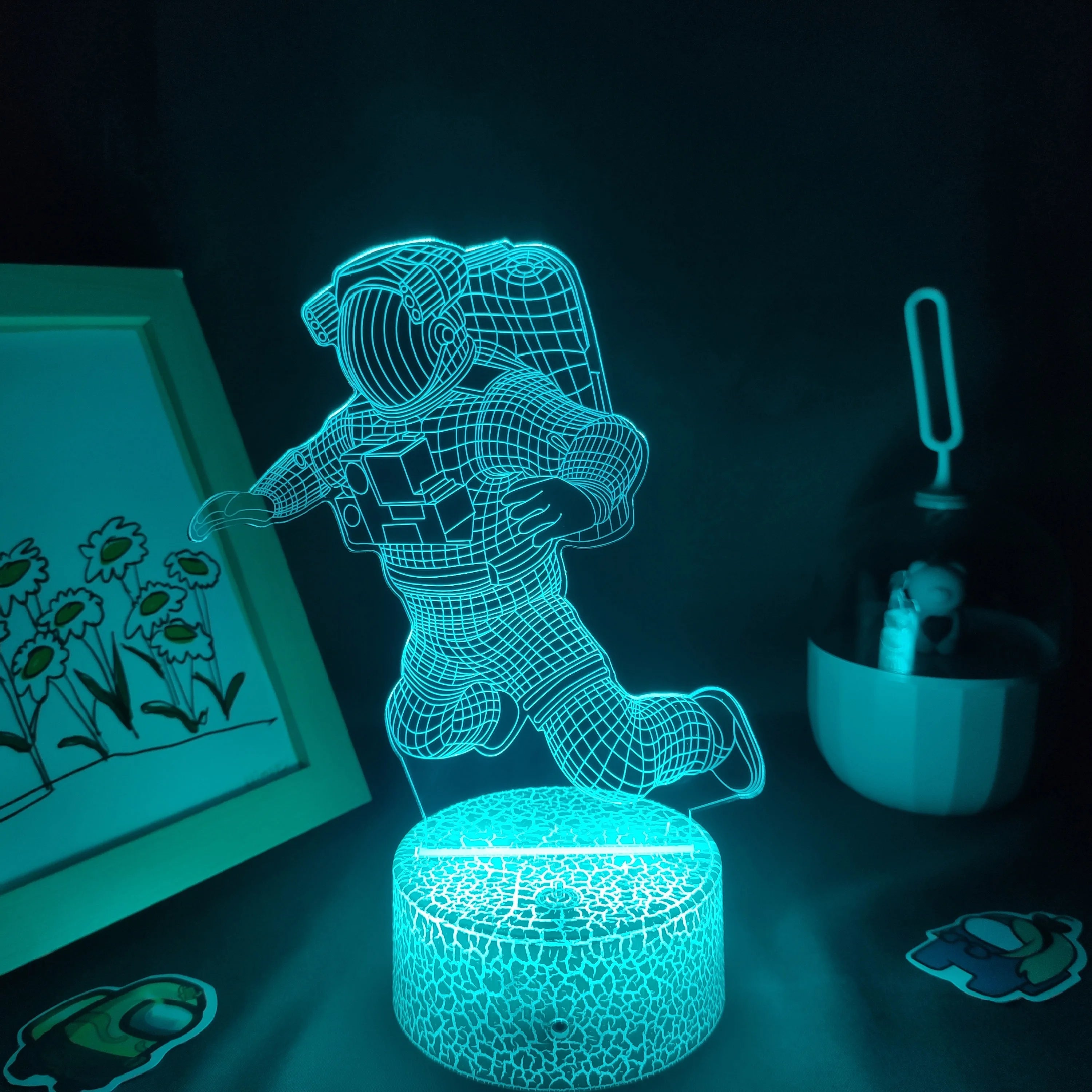 Spaceman Astronaut 3D Lamps LED RGB Creative Night Lights Cool Gift for Kids Friends Bedroom Bedside Coffee Table Decoration