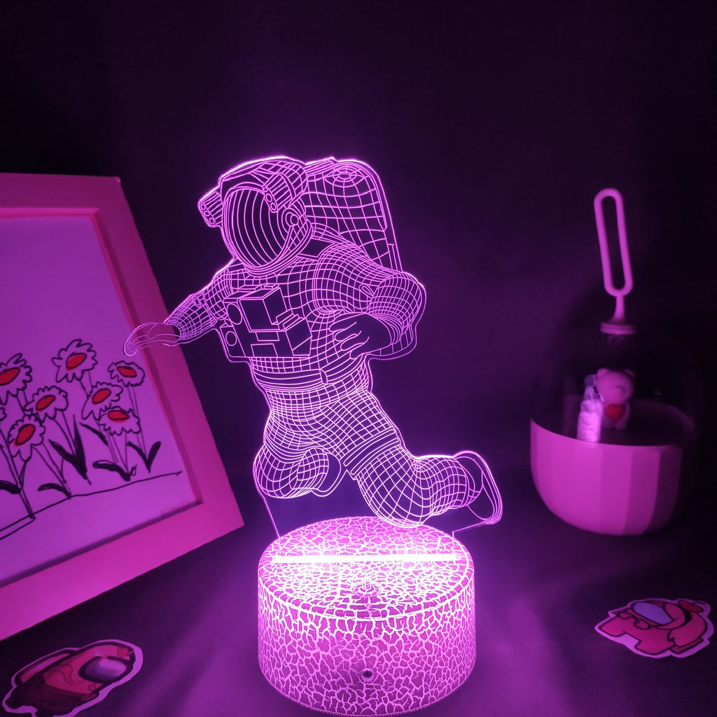 Spaceman Astronaut 3D Lamps LED RGB Creative Night Lights Cool Gift for Kids Friends Bedroom Bedside Coffee Table Decoration