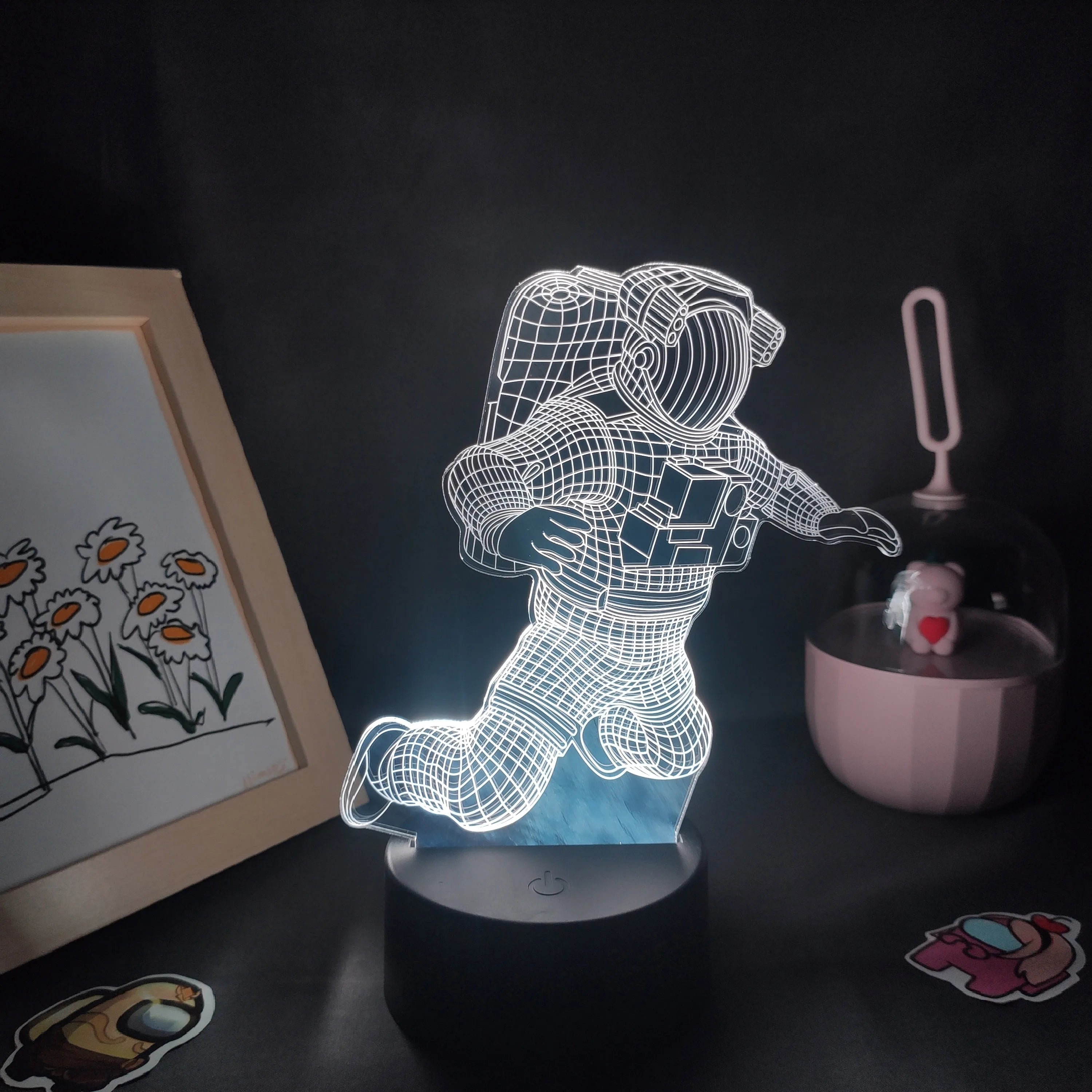 Spaceman Astronaut 3D Lamps LED RGB Creative Night Lights Cool Gift for Kids Friends Bedroom Bedside Coffee Table Decoration