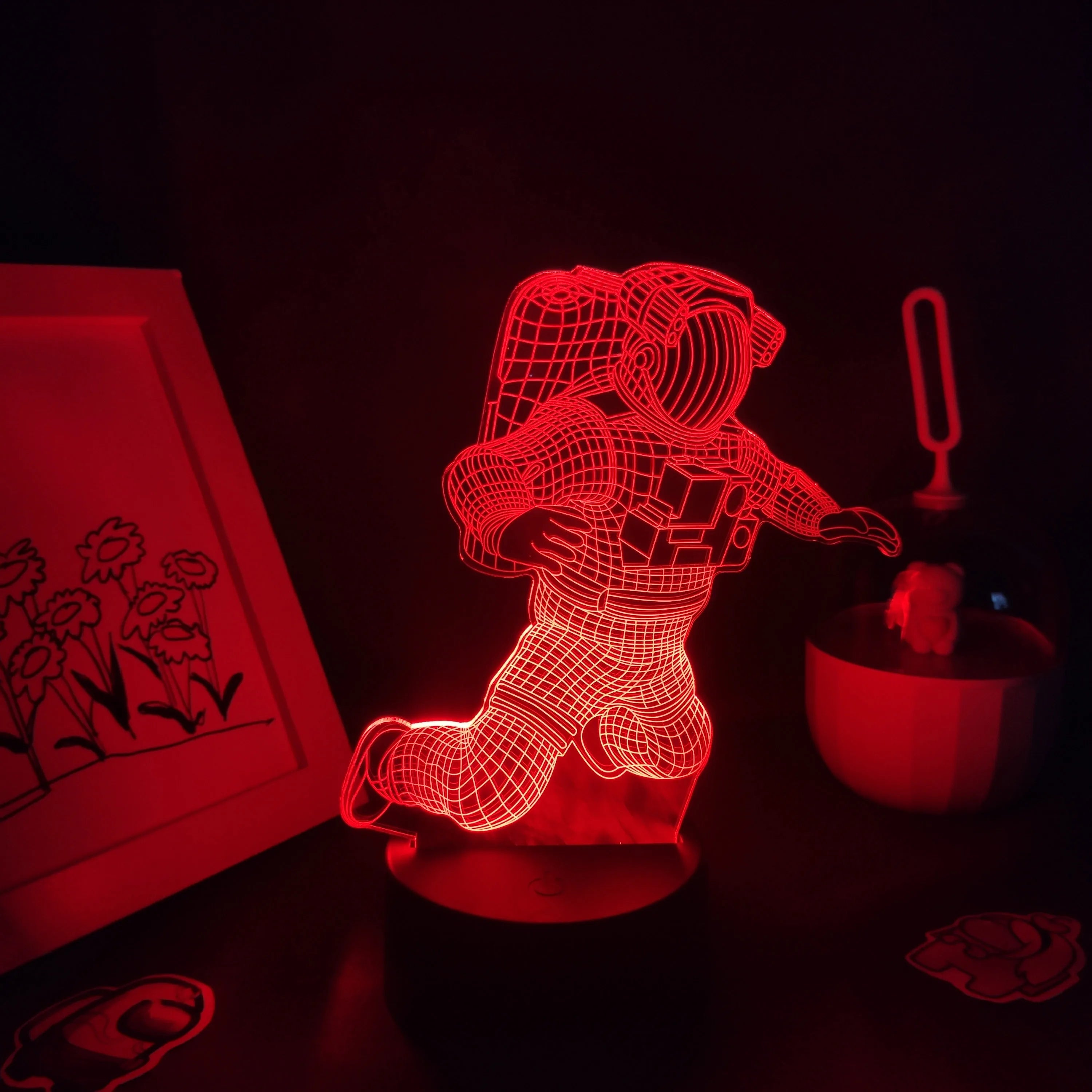 Spaceman Astronaut 3D Lamps LED RGB Creative Night Lights Cool Gift for Kids Friends Bedroom Bedside Coffee Table Decoration