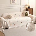 Couch Covers for Dogs, Sofa Covers for 3 Cushion Couch, Plush Couch Blanket Cover Sectional Washable, Sofa Slipcover Protector, Slip Covers for Sofas High-Gram Weight, Dots Beige, 71" ×118"