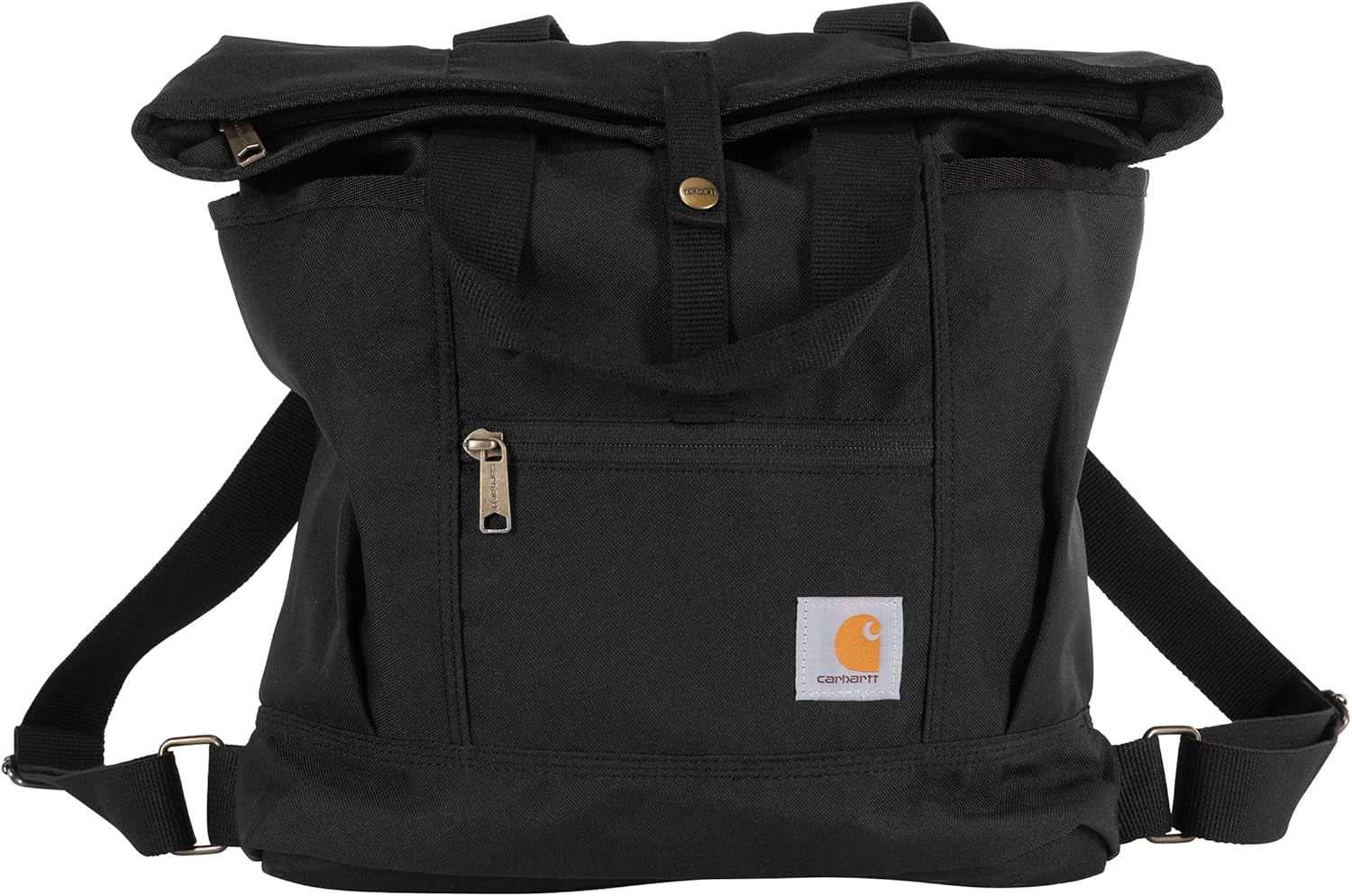 Convertible Backpack Tote Bag, Durable with Adjustable Backpack Straps and Laptop Sleeve, Convertible Backpack Tote (Black)