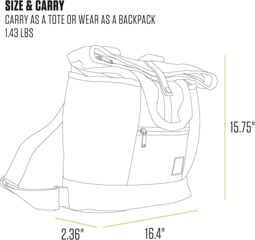 Convertible Backpack Tote Bag, Durable with Adjustable Backpack Straps and Laptop Sleeve, Convertible Backpack Tote (Black)