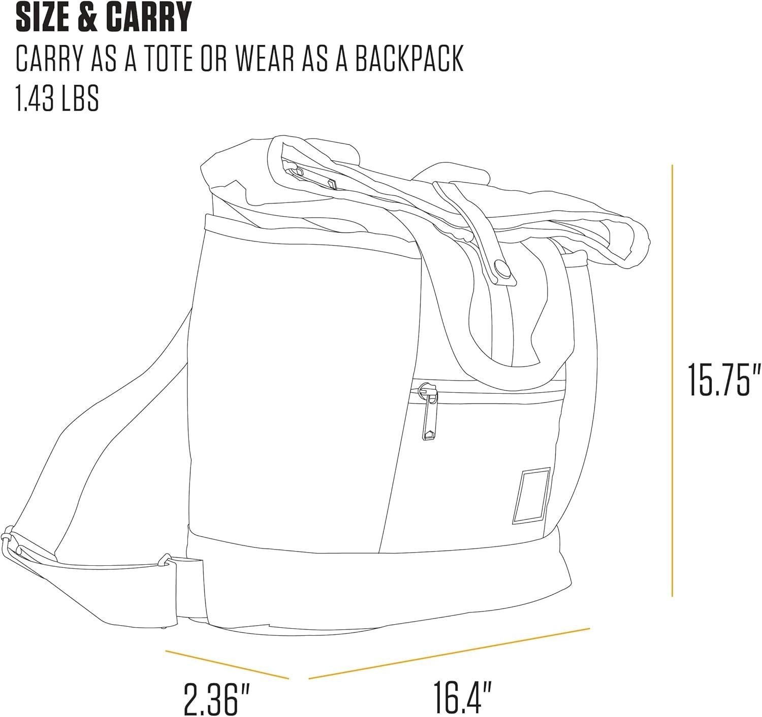 Convertible Backpack Tote Bag, Durable with Adjustable Backpack Straps and Laptop Sleeve, Convertible Backpack Tote (Black)