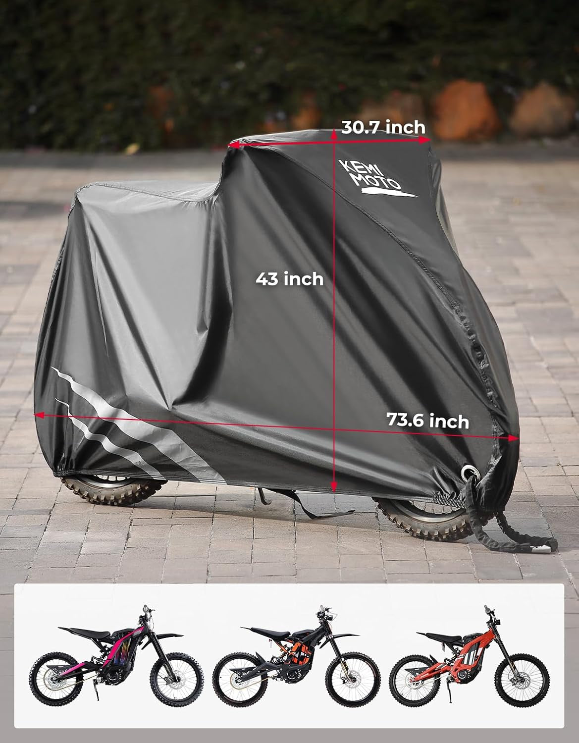 Heavy Duty 420D Motorcycle Cover Waterproof Compatible with Surron Light Bee X S Talaria X160 X260 All Weather Sur‑Ron Electric Dirt Bike Protective Rain Cover Sunlight Dust
