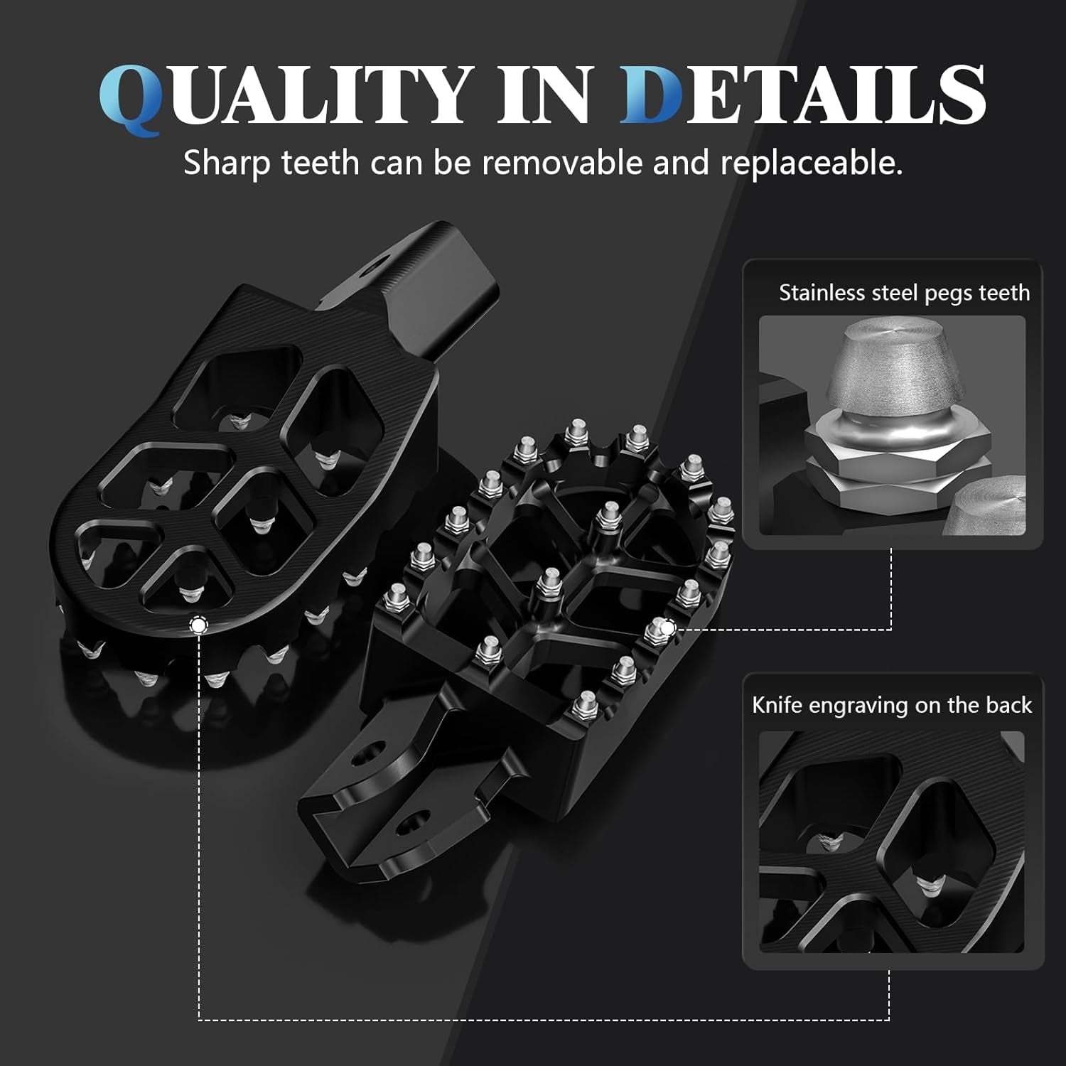 Electric Dirt Bike Wider Foot Pegs Footpegs CNC for Surron Sur Ron LBX Eride Pro SS 2.0 3.0 E-Ride Pro SR/S 79Bike Falcon GT Ventus One Black