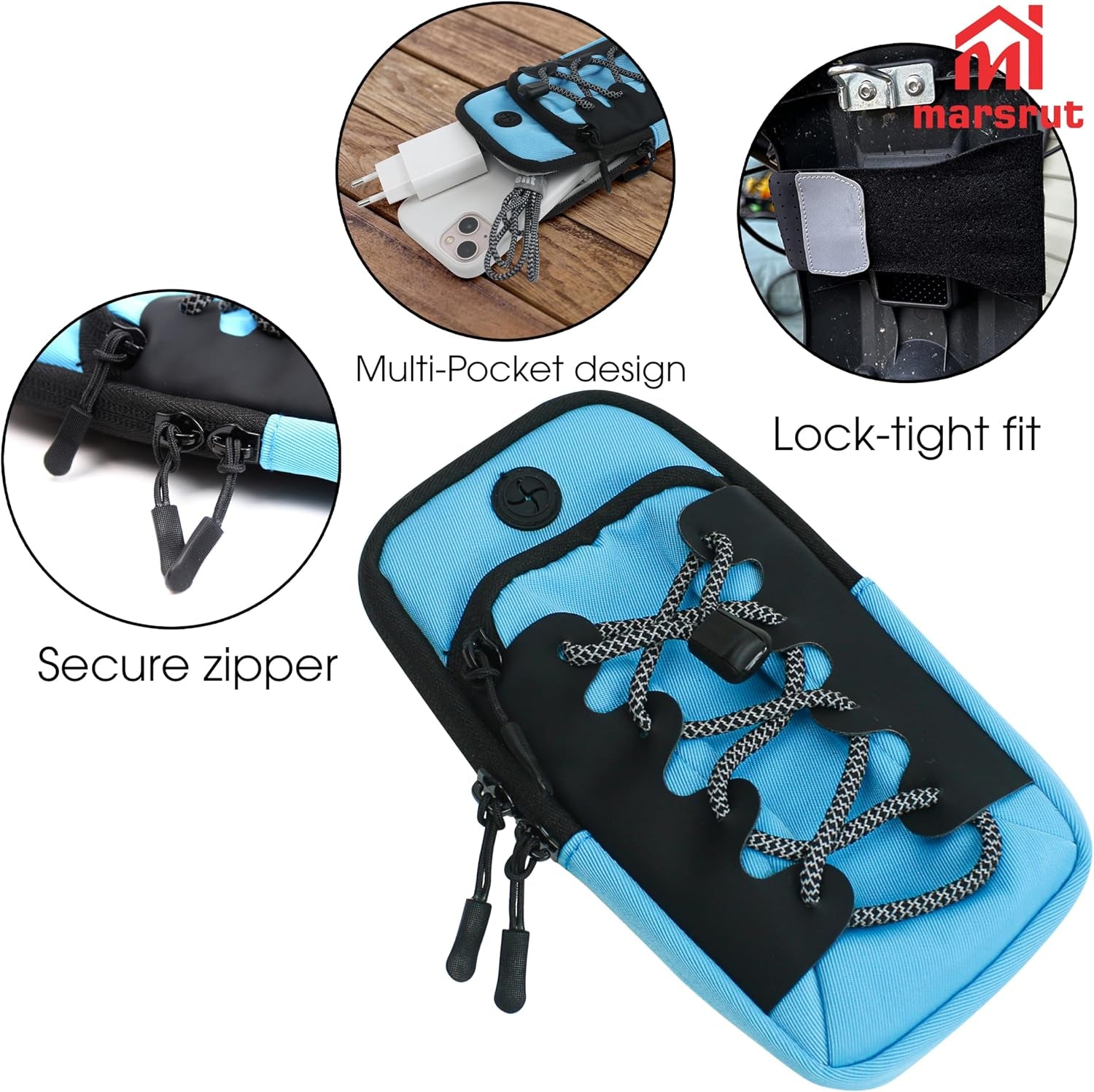 Phone Bag for Ebike, Pouch Fits for Surron Light Bee/Talaria/X160/X260/E Ride Pro/Surron Ultra Bee Edirt Bike, Motorcycle Front Battery Frame Cover Storage Bag for Electric Dirt Bikes (Blue)