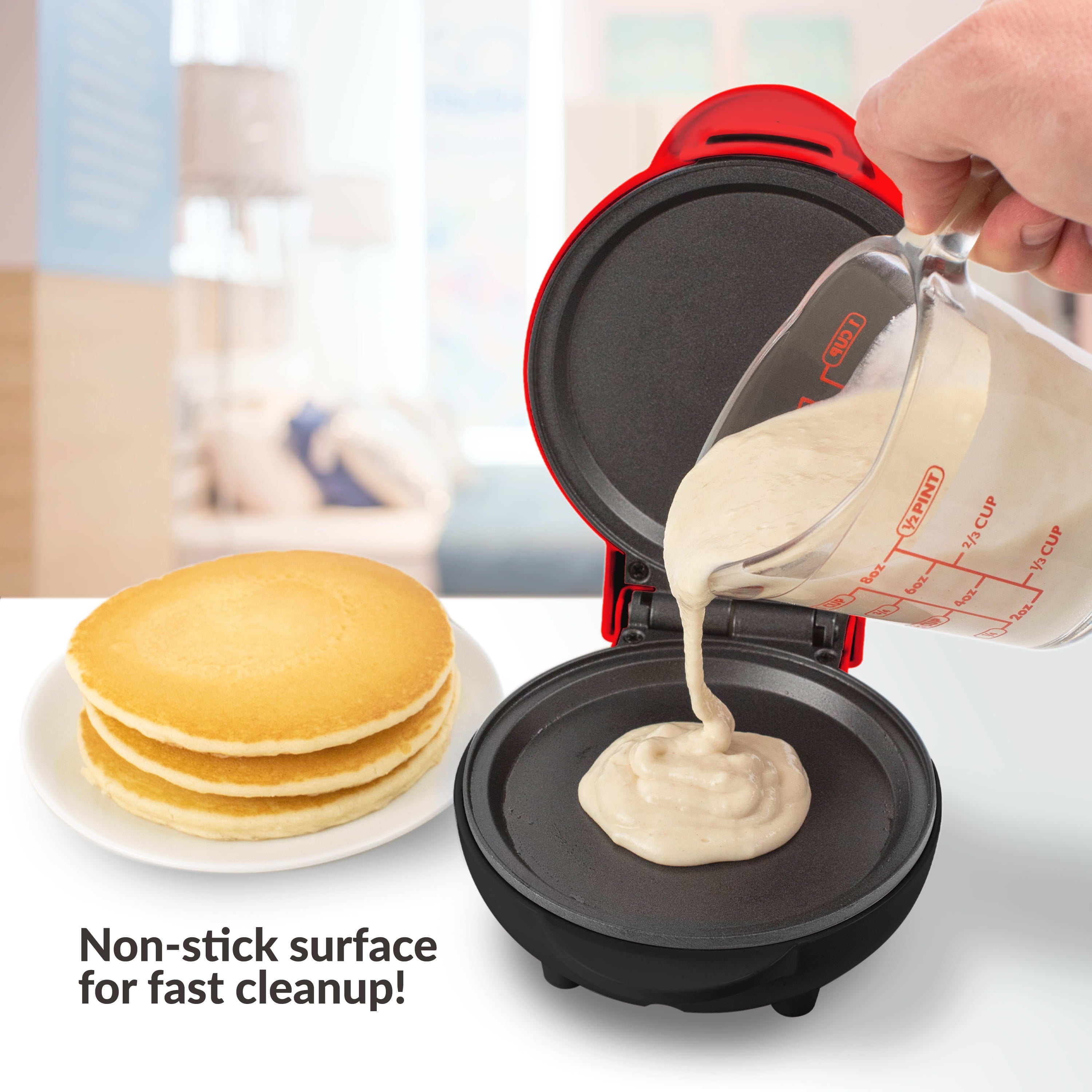 550-Watt Red Pancake Griddle