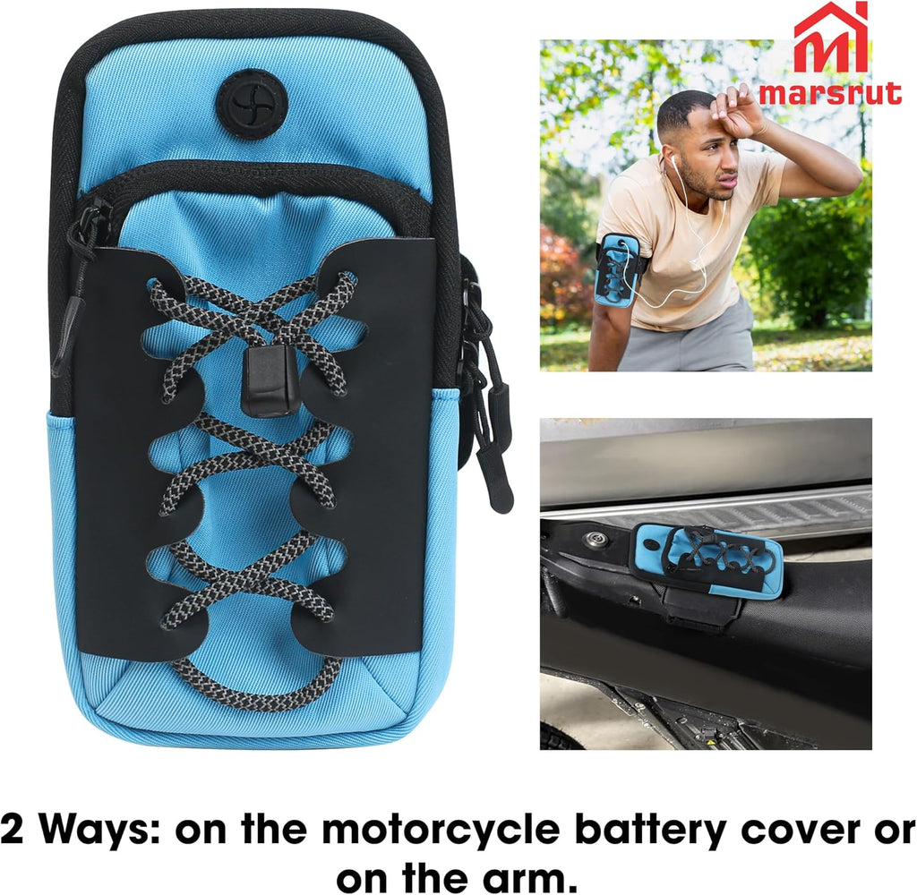 Phone Bag for Ebike, Pouch Fits for Surron Light Bee/Talaria/X160/X260/E Ride Pro/Surron Ultra Bee Edirt Bike, Motorcycle Front Battery Frame Cover Storage Bag for Electric Dirt Bikes (Blue)