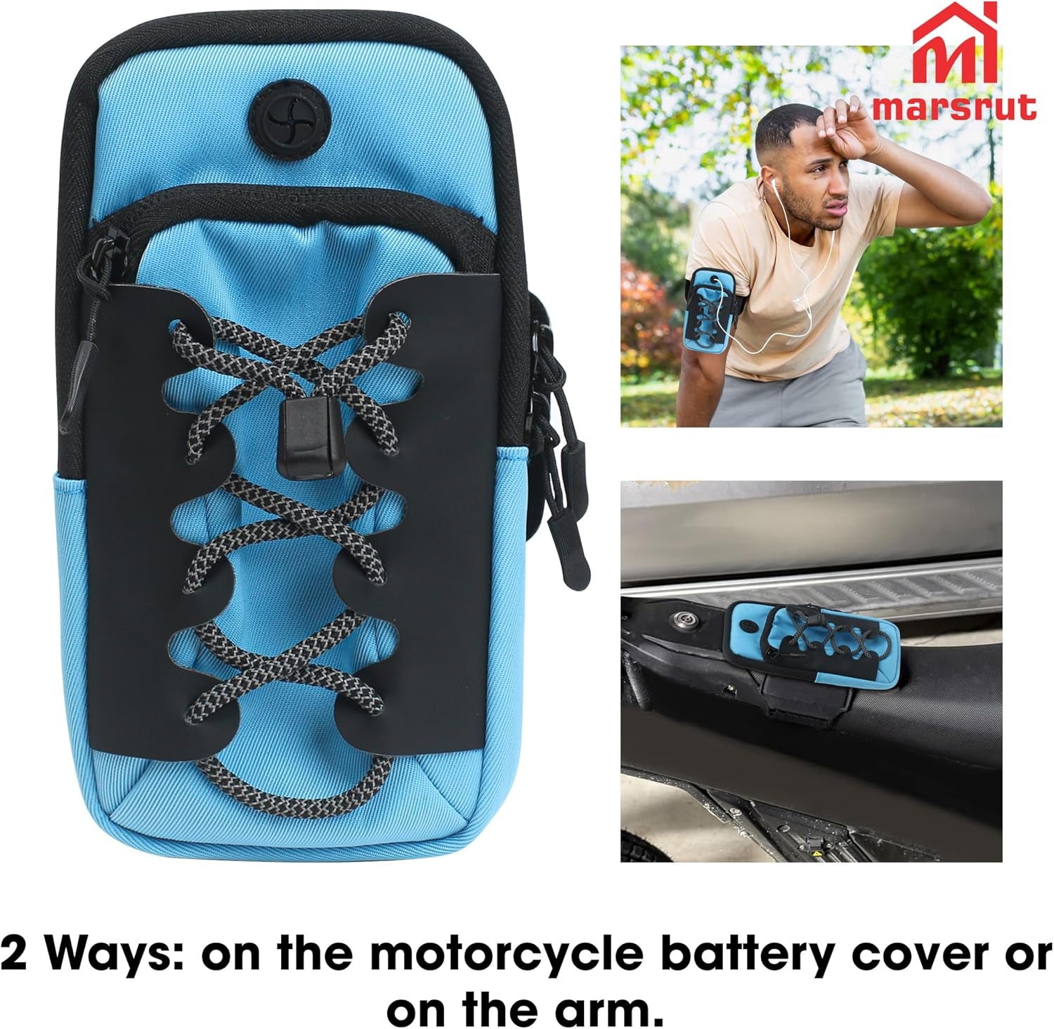 Phone Bag for Ebike, Pouch Fits for Surron Light Bee/Talaria/X160/X260/E Ride Pro/Surron Ultra Bee Edirt Bike, Motorcycle Front Battery Frame Cover Storage Bag for Electric Dirt Bikes (Blue)