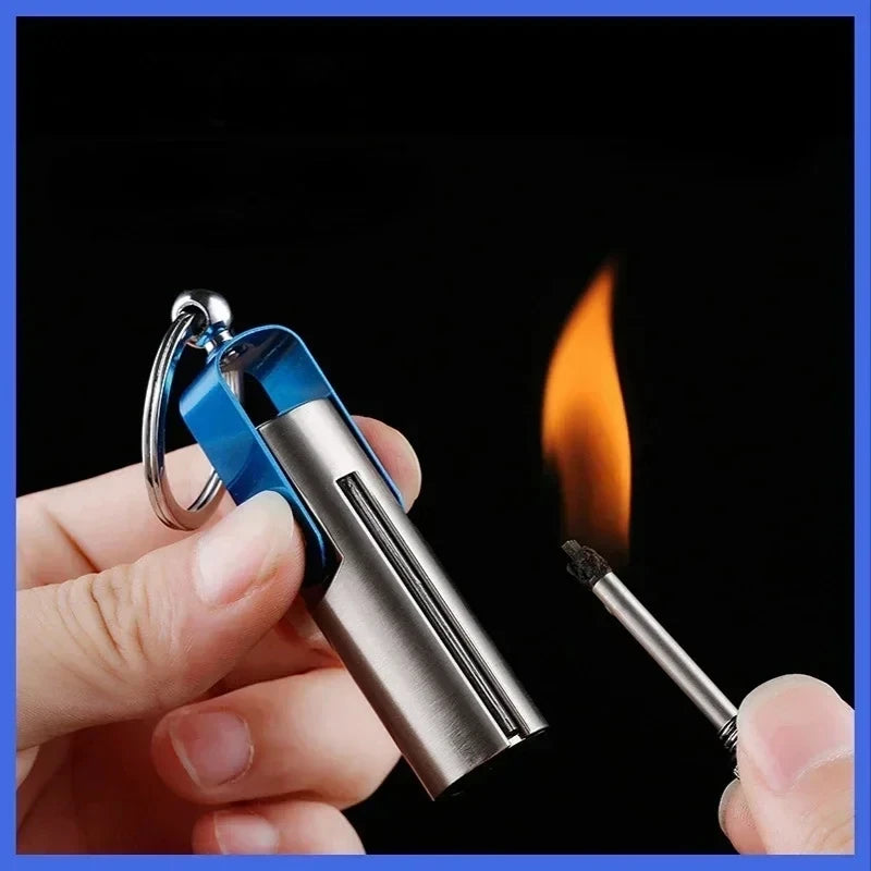 10000 Matches Keychain Lighter Portable Outdoor Torch Creative Smoking Accessories Cool Gift for Men，Cigarette Accessories Tool