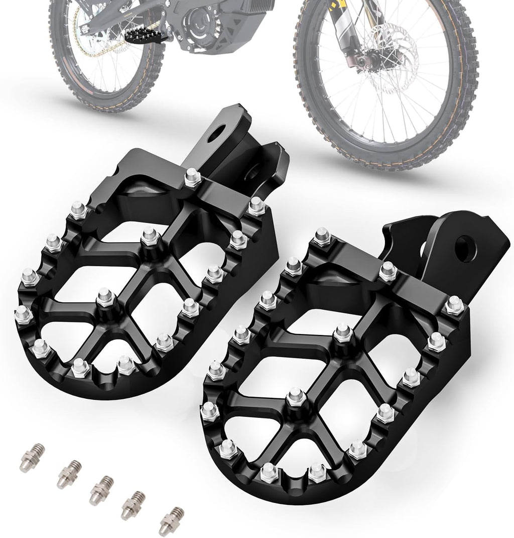 Electric Dirt Bike Wider Foot Pegs Footpegs CNC for Surron Sur Ron LBX Eride Pro SS 2.0 3.0 E-Ride Pro SR/S 79Bike Falcon GT Ventus One Black