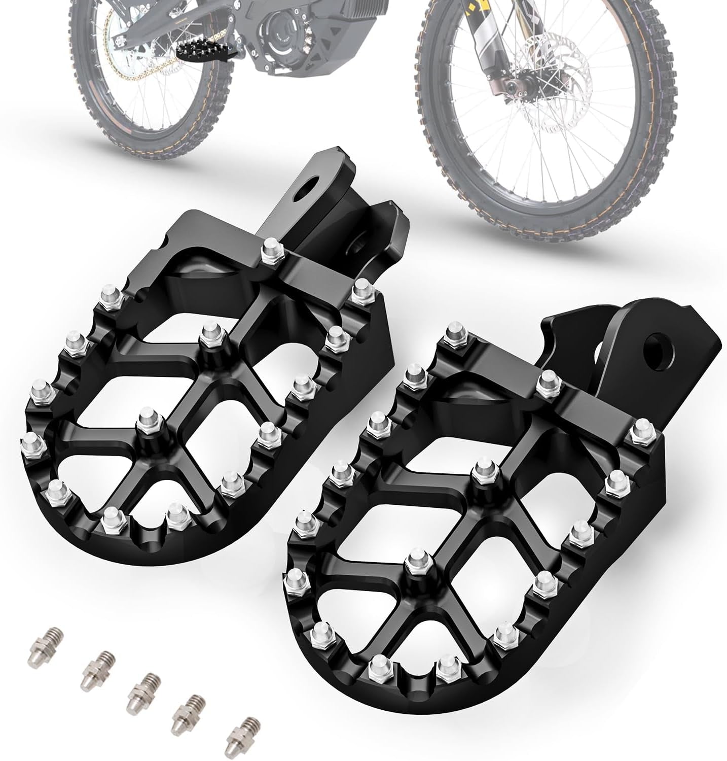 Electric Dirt Bike Wider Foot Pegs Footpegs CNC for Surron Sur Ron LBX Eride Pro SS 2.0 3.0 E-Ride Pro SR/S 79Bike Falcon GT Ventus One Black