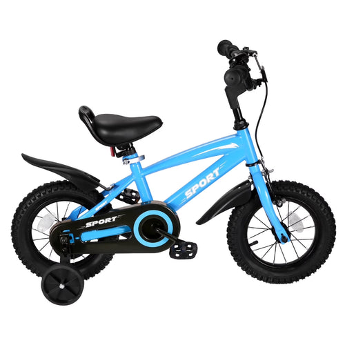 12 Inch Kids Girls and Boys Blue Bike with Training Wheel Kid Bicycle
