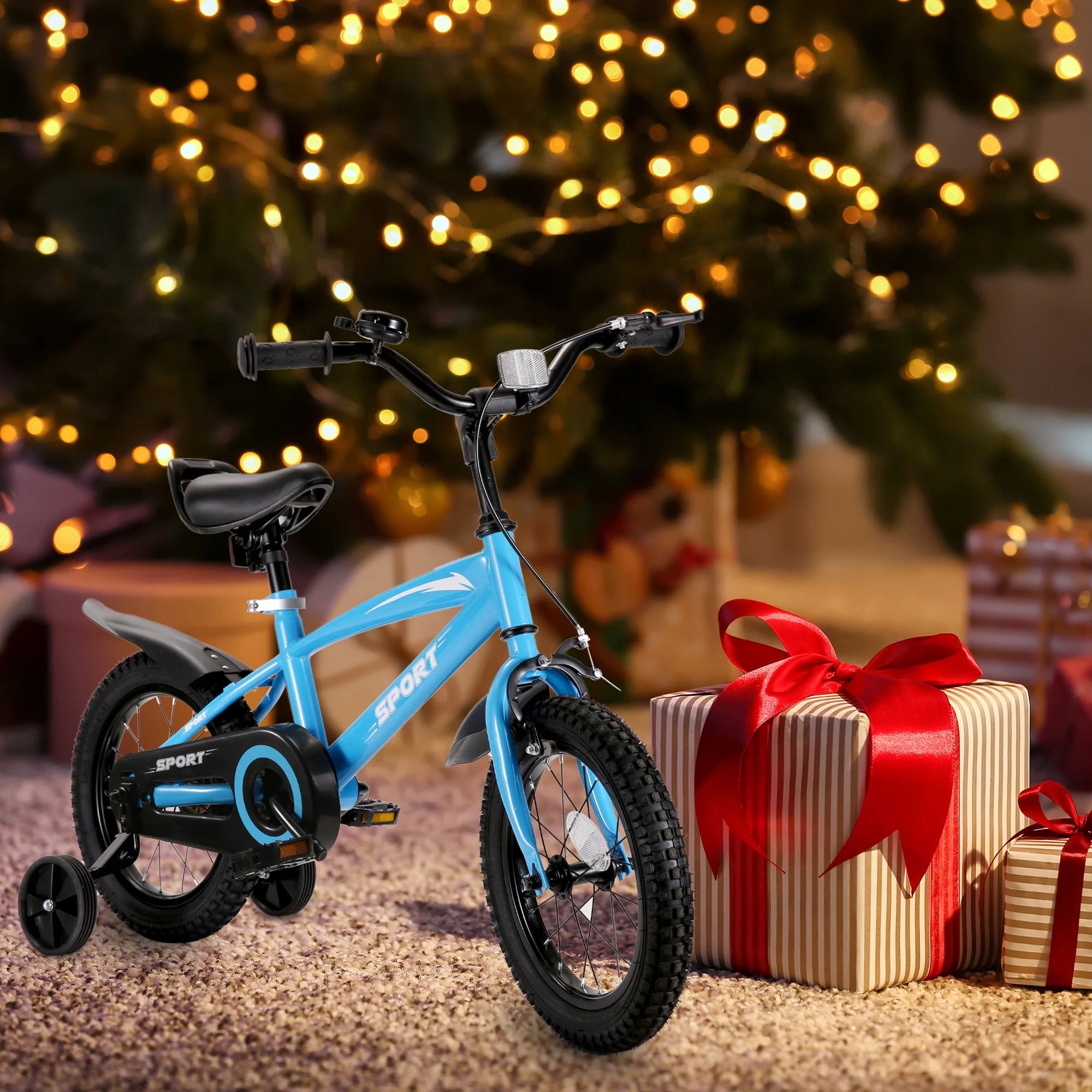 12 Inch Kids Girls and Boys Blue Bike with Training Wheel Kid Bicycle