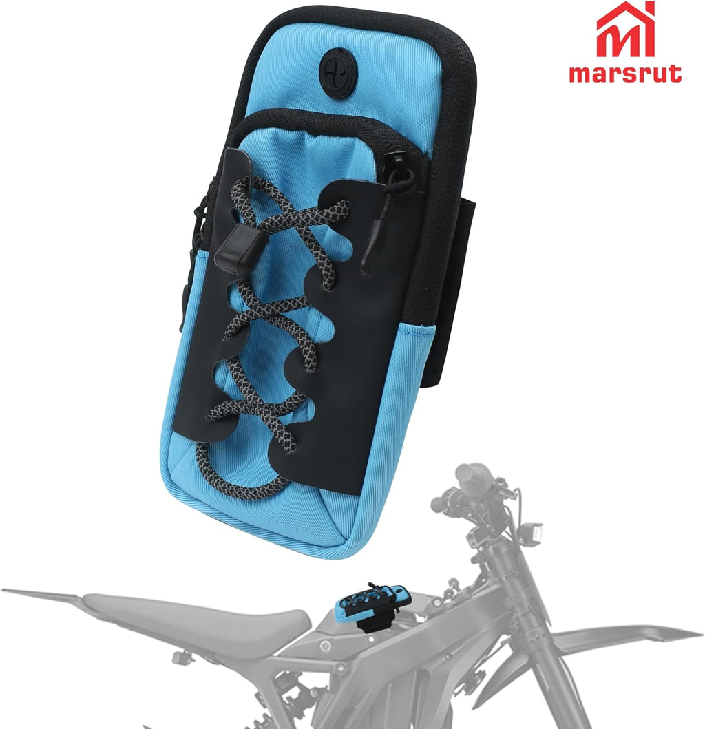 Phone Bag for Ebike, Pouch Fits for Surron Light Bee/Talaria/X160/X260/E Ride Pro/Surron Ultra Bee Edirt Bike, Motorcycle Front Battery Frame Cover Storage Bag for Electric Dirt Bikes (Blue)
