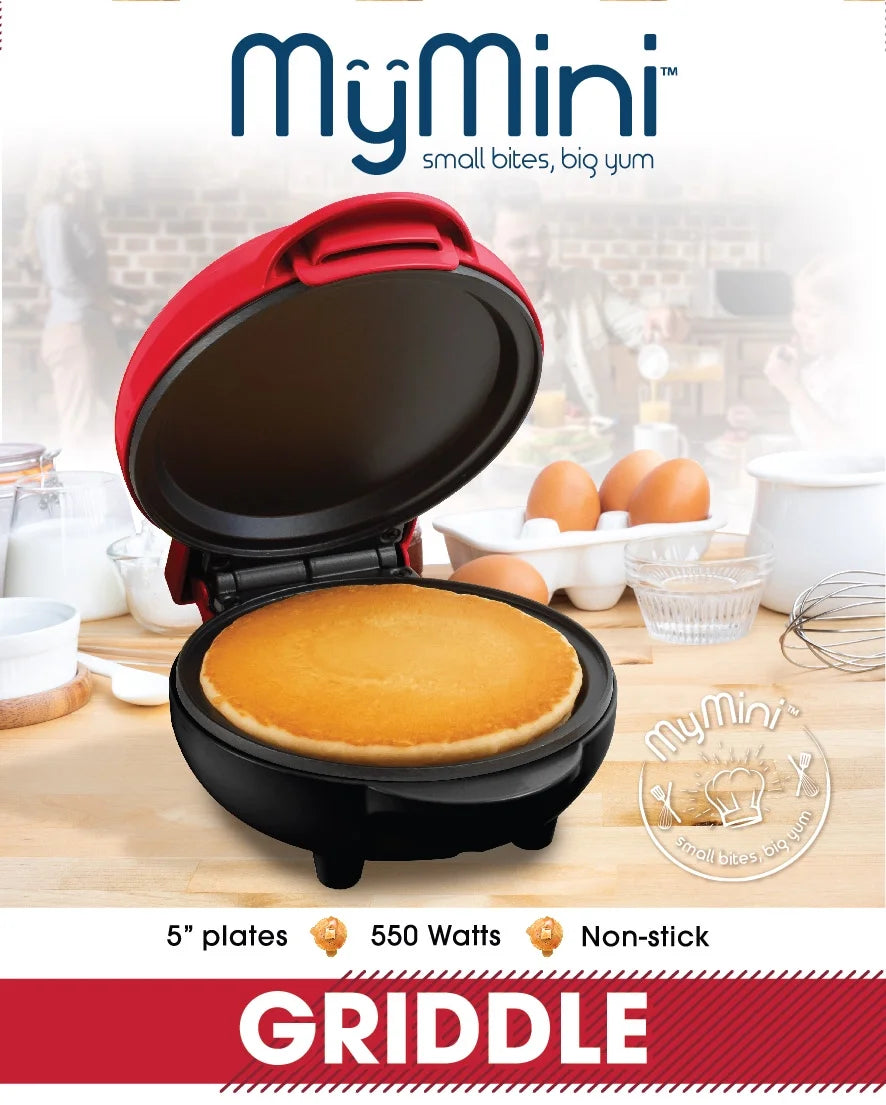 550-Watt Red Pancake Griddle