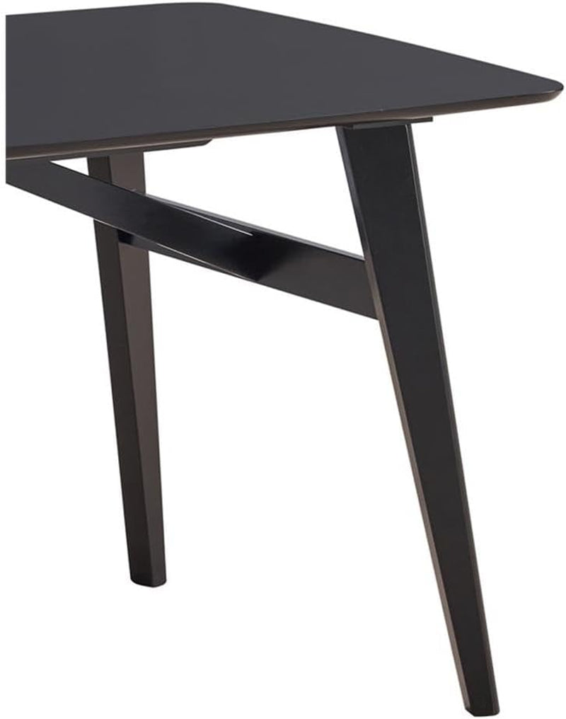 Eliora Solid Wood Frame Rectangular Dining Table in Black