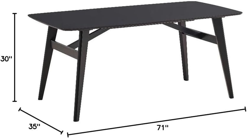 Eliora Solid Wood Frame Rectangular Dining Table in Black