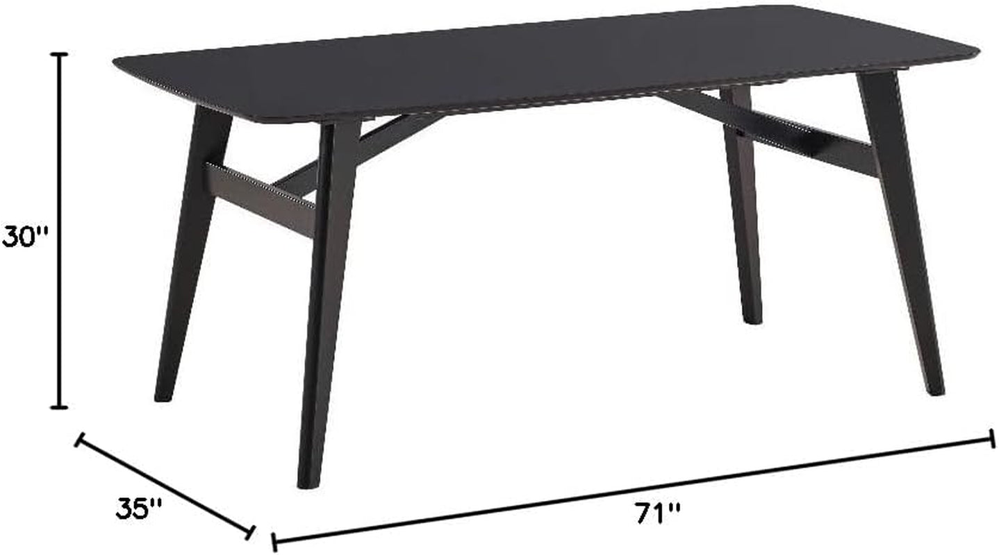 Eliora Solid Wood Frame Rectangular Dining Table in Black