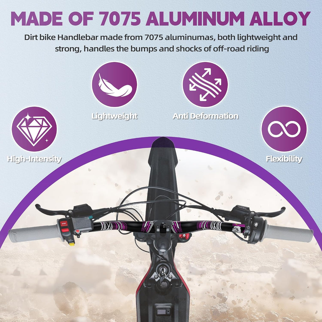 31.8Mm Riser Handlebar with Decal for Surron Light Bee X Lbx/Talaria X3 XXX Sting MX3 R MX4/E Ride Pro SR S Ss/Rawrr Mantis,7075 Aluminum Heighten Handle Bar for Electric Dirt Bike